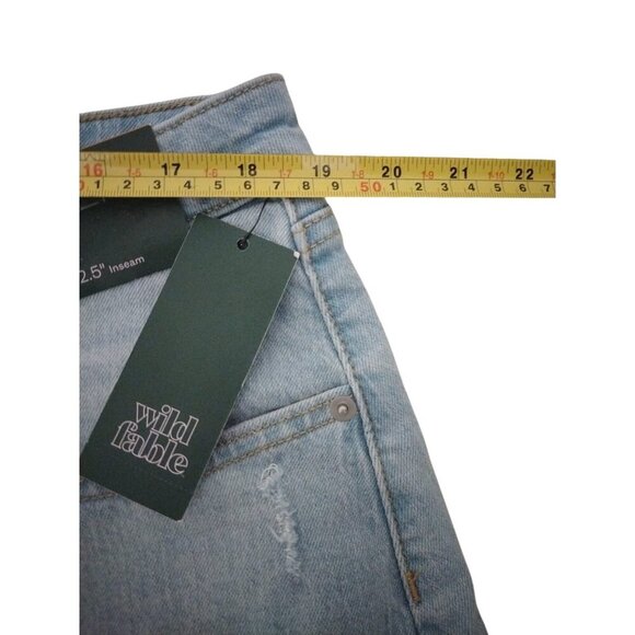 Wild Fable Women's Light Blue Cuffed Hem Denim Shorts, Size 16, NWT. - Picture 9 of 10